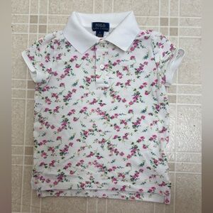 Polo Ralph Lauren Girls Polo Tee Size 6 (white floral